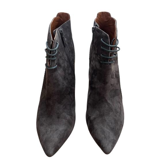 Halston Gray Suede Irene Stiletto Boots Sz 10 - Picture 4 of 8
